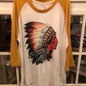 Native American Graphic Raglan T-Shirt NWOT